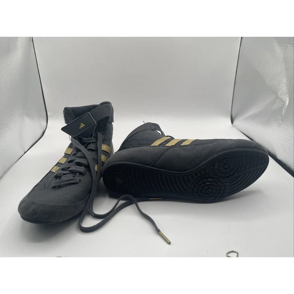 Adidas Athletic Wrestling Boxing Shoes‎ YYJ 606004 Grey Gold Men's Size 5